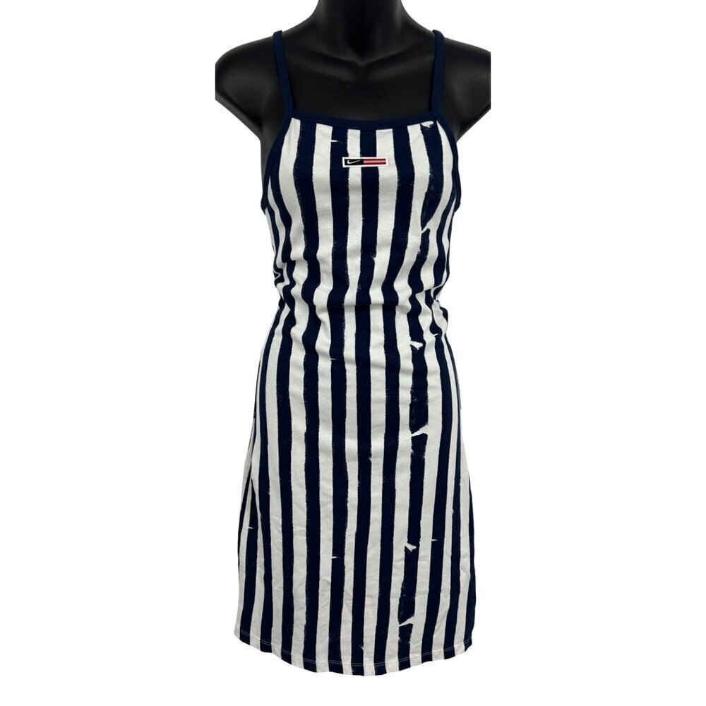 Nike Women Bodycon Dress Size XS Extra Small Blue White Stripe DM7995-410 NWT N